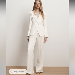 Veronica Beard Cream Wide Leg Pants